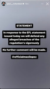 Richardson Statement by insta